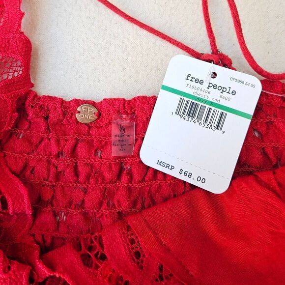 Free People Adella Cami Red Top - Picture 6 of 11
